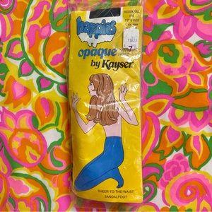 Vintage 60s dead stock happies opaque navy pantyhose